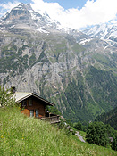 Europe, switzerland, swiss, alps, swiss alps, bernese, oberland, bernese oberland, valley, valleys, mountain, mountains, lauterbrunnen, lauterbrunnen valley, glacial, glacial valley, glacial valleys, chalet, chalets, gimmelwald.
