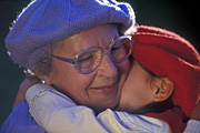 People, parent, parents, grandparent, grandparents, family, families, child, children, girl, girls, female, females, grandmother, grandmothers, hat, hats, beret, berets, woman, women, aged, old, old woman, old women, elderly, elderly people, grandchild, grandchildren, hug, hugs, hugging, embrace, embraces, embracing.