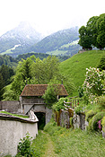 Europe, Switzerland, Swiss, Gruyeres, village, villages, rural, rural scene, rural scenes, wall, walls.