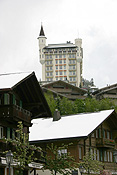 Europe, Switzerland, Swiss, Gstaad, architecture, hotel, hotels, snow, snow scene, snow scenes, winter, house, houses, housing, roof, roofs, rooves.