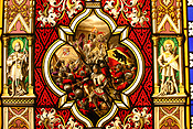 Europe, Switzerland, Swiss, Oberhofen, oberhofen am thunersee, lake, lakes, thun, lake thun, oberhofen schloss, schloss, schloss oberhofen, castle, castles, architecture, museum, museums, glass, stained, stained glass, stained glass window, stained glass windows, knight, knights, battle, battles, flag, flags, sword, swords, weapon, weapons.