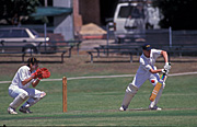 Sport pictures, Sports, swing, swings, cricket, cricket game, cricket games, cricket match, cricket matches, people, boy, boys, male, males, cricket bat, cricket bats, cricket ball, cricket balls, hat, hats, baseball hat, baseball hats, cap, caps.