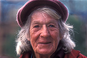 Australia, people, woman, women, female, females, old woman, old women, old people, elderly, elderly people, elderly woman, elderly women, old, elderly, aged, portrait, portraits, hat, hats, beret, berets.
